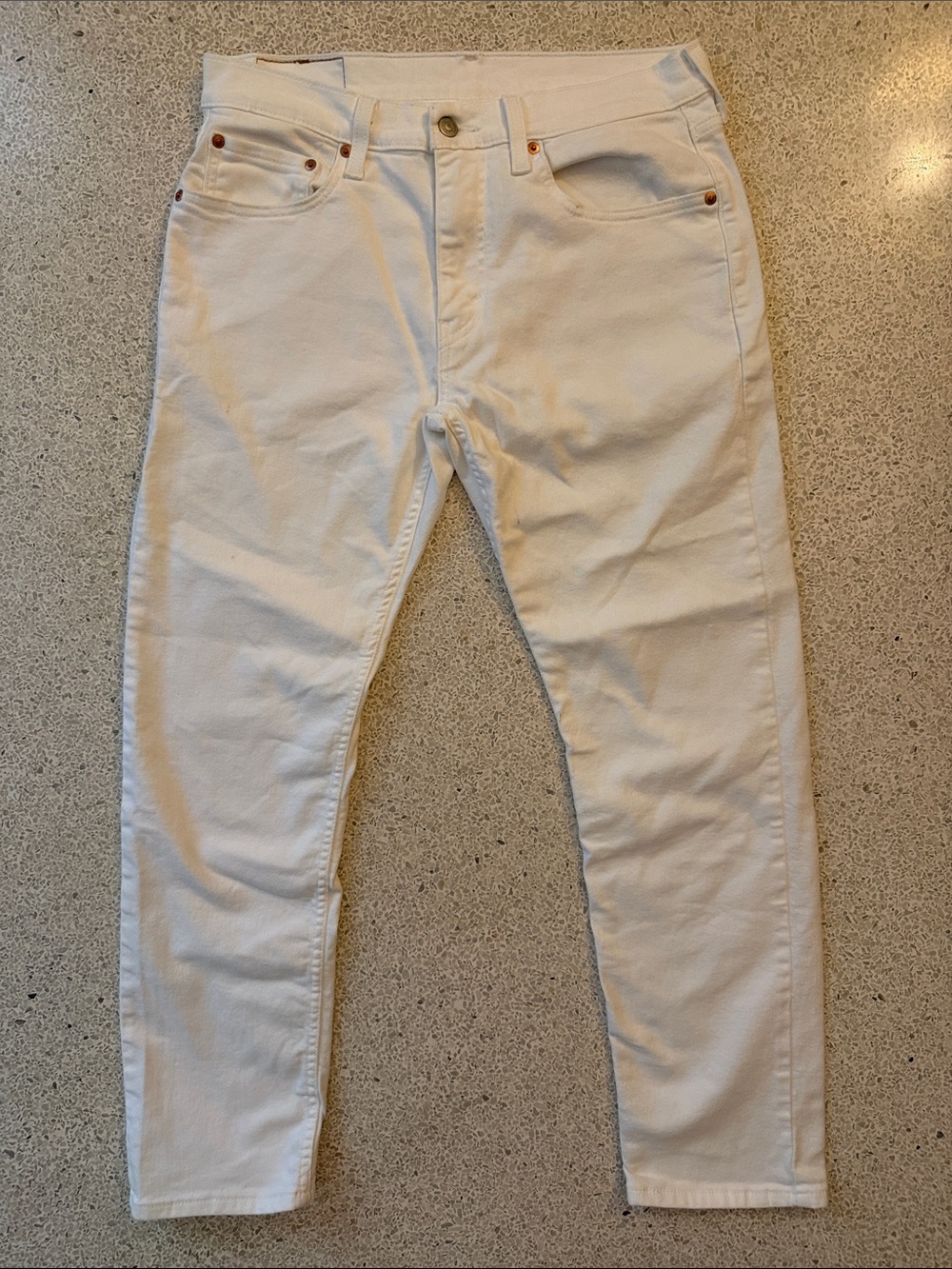 Levi's 502 Slim Straight White Denim Jeans 31 x 28